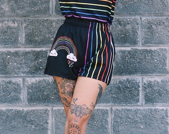 Rainbow & Heart - Short Shorts