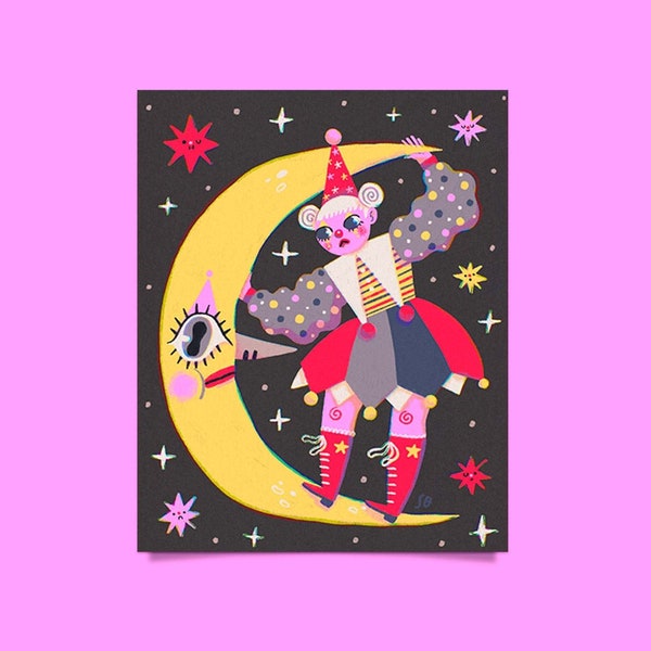 The Moon Is A Clown - Print