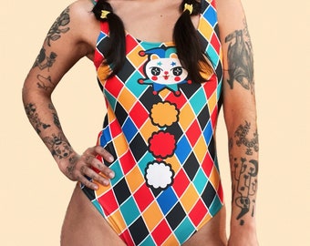 Harlequin Cat Swimsuit
