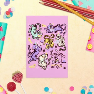 Tigres pastel - Postal