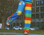 【SATIIIZ】Clown Patch Cotton Wide Work Pants Artist Pants - Etsy