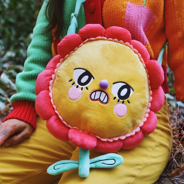 Grumpy Flower - Plush Bag