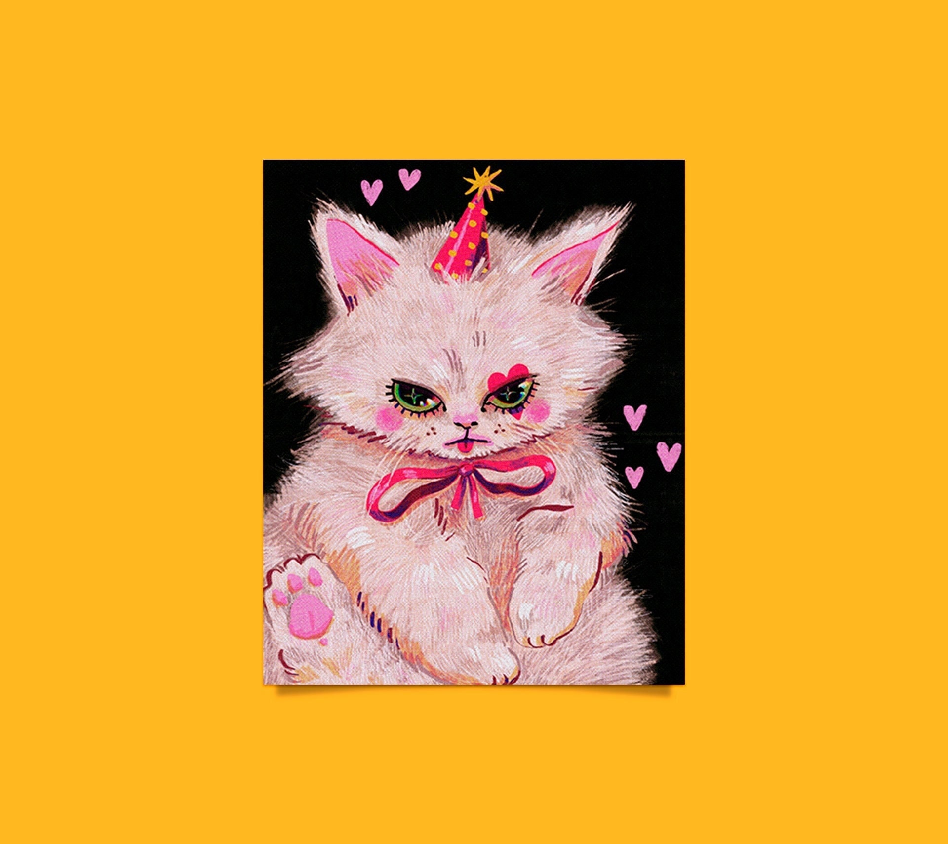 Clown Kitty Print - Etsy