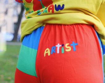 【SATIIIZ】Clown Patch Cotton Wide Work Pants Clown Pants - Etsy