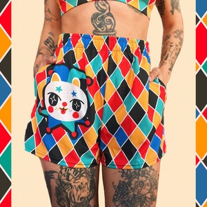 Harlequin Cat Short Shorts