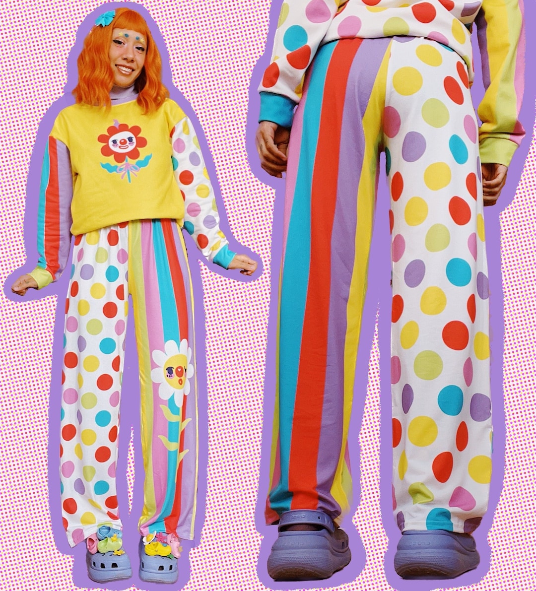 Clown Flower - Wide-leg Pants - Etsy