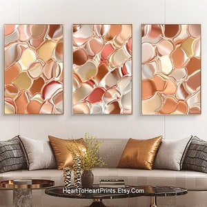 Terracota Abstracto Wall Art Set de 3 Posters Burnt Orange Yellow Brown Abstract Painting Printable Art Autumn Colors Boho Set of 3 Pieces