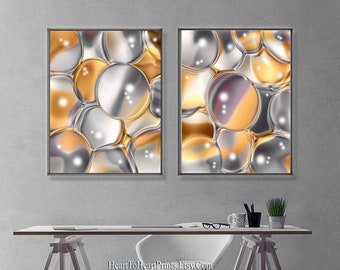 Abstract 2 Poster Set Contemporary Wall Art Orange Gray Abstract Set of 2 Modern Abstract Printable Wall Art Abstract Prints Living Room Art