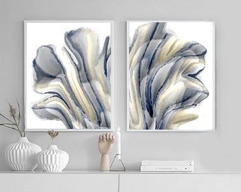 Gray Beige Abstract Painting Downloadable Art Set of 2 Prints Gray Large Abstract Printable Wall Art Abstract Artwork Modern Minimal Posters