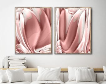 Blush Abstract Printable Wall Art Set of 2 Prints Blush Pink Beige Painting Downloadable Print Pink Minimalist Wall Art Modern Minimal Art