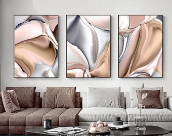 Minimalist Pastel Abstract Painting PRINTABLE Gallery Wall Art Set of 3 Canvas Abstract Painting Neutral Digital DOWNLOAD Contemporary Art