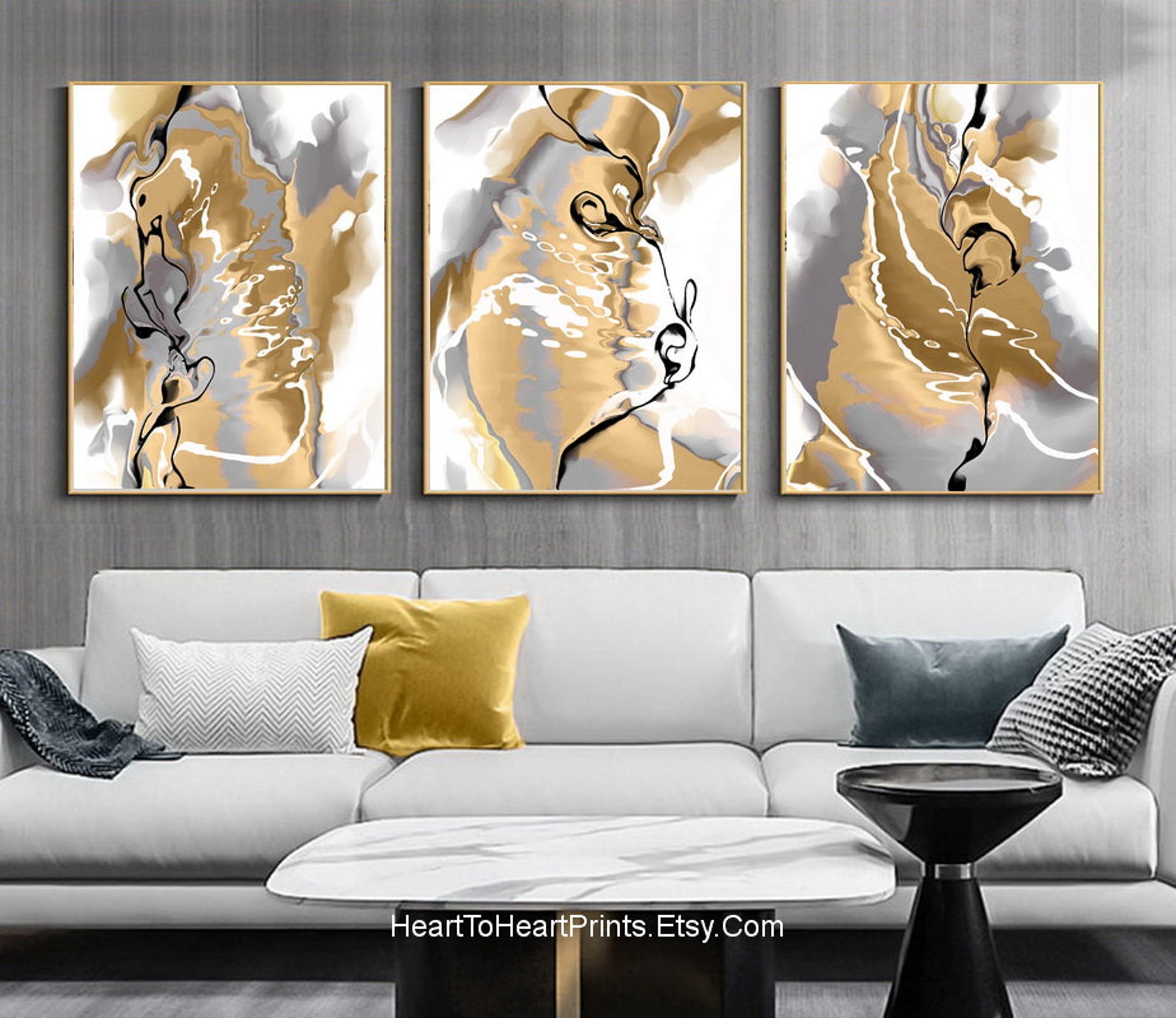 Neutral Abstract Painting PRINTABLE Wall Art Set of 3 Beige - Etsy