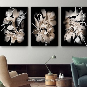Neutral Minimalist PRINTABLE Art Set of 3 Black White Beige Gallery ...