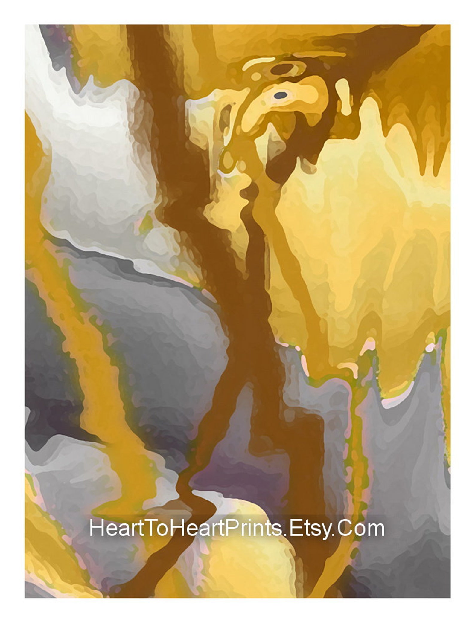 Mustard Yellow Gray Abstract Painting Set of 3 Posters DIGITAL Abstract