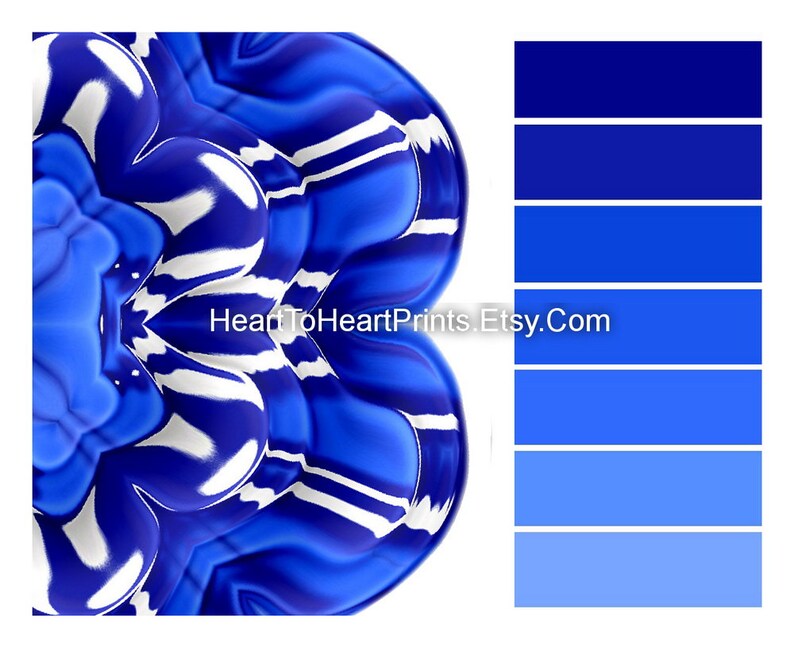 Royal Blue Kitchen Wall Art Set of 3 Prints Blue Kitchen Etsy