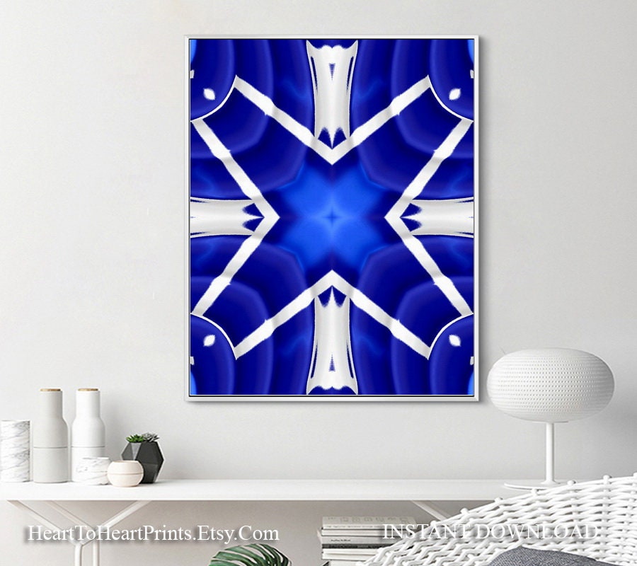 Navy Blue Geometric Print Navy Geometric Wall Art Geometric Etsy