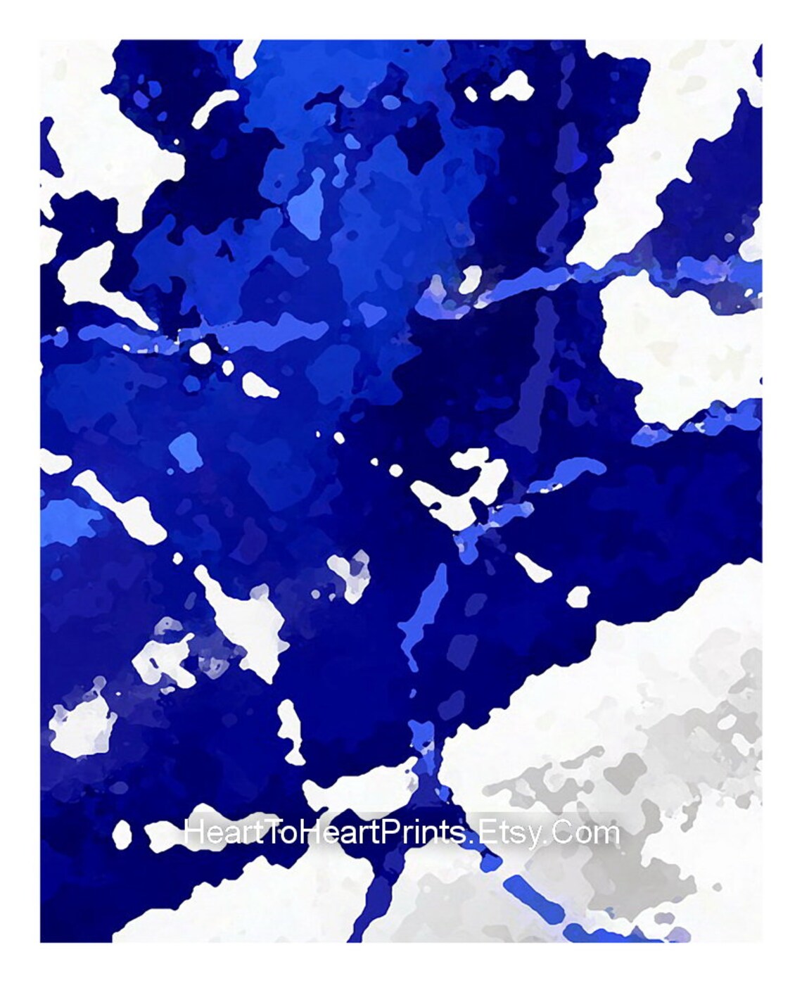 Blue Abstract Painting Set of 3 DIGITAL Navy Blue Abstract - Etsy