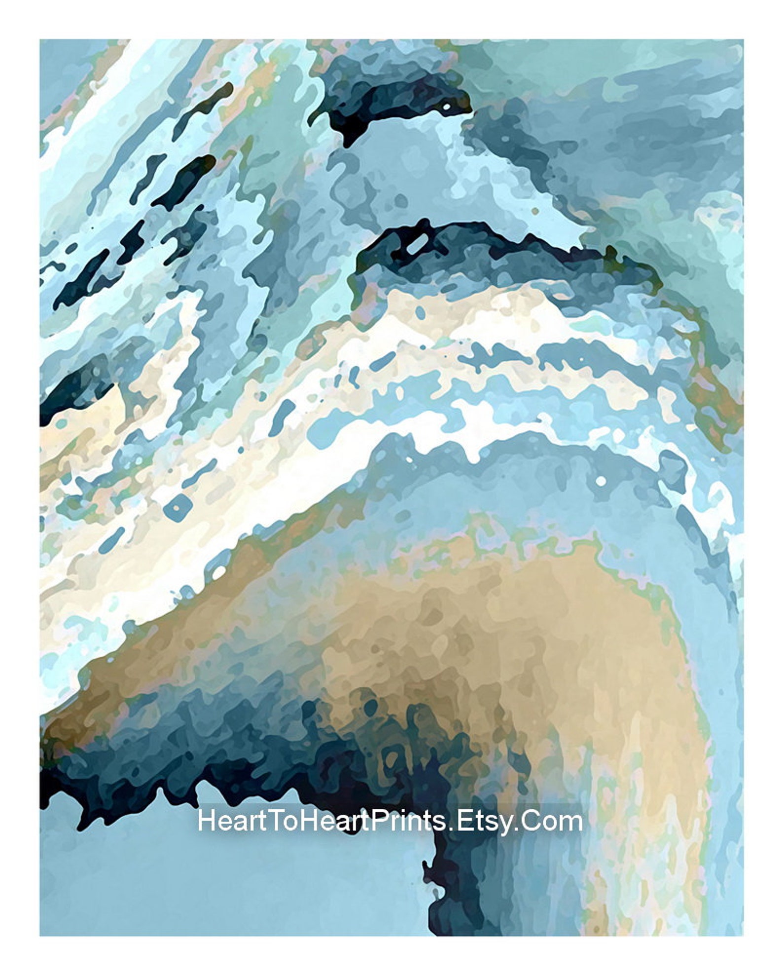 Aqua Blue Abstract Set of 3 Turquoise Teal Abstract Painting PRINTABLE