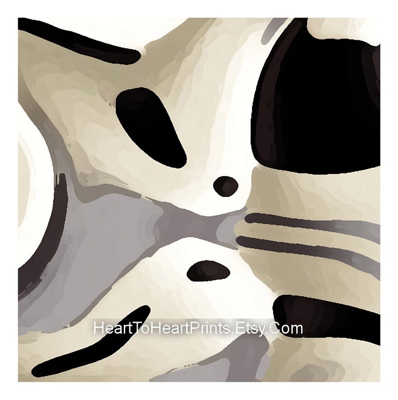 Abstract Painting Printable Art Black White Beige Abstract Etsy