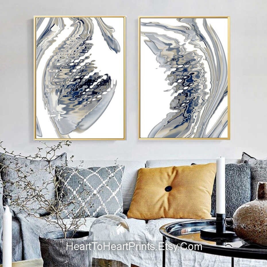 Gray Abstract Wall Art Minimalist Wall Decor Abstract | Etsy