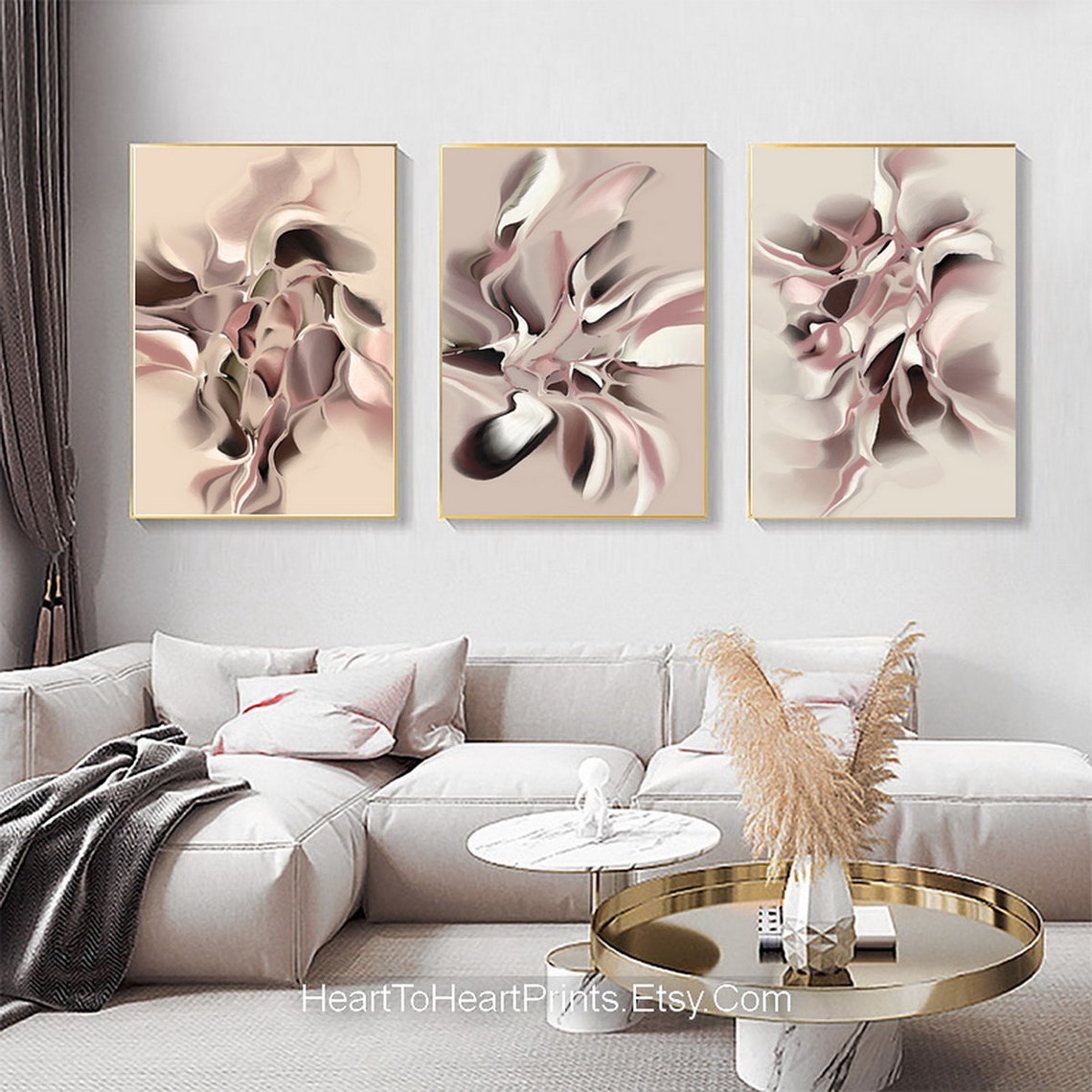 Pastel Abstract Painting PRINTABLE Wall Art Set Neutral - Etsy