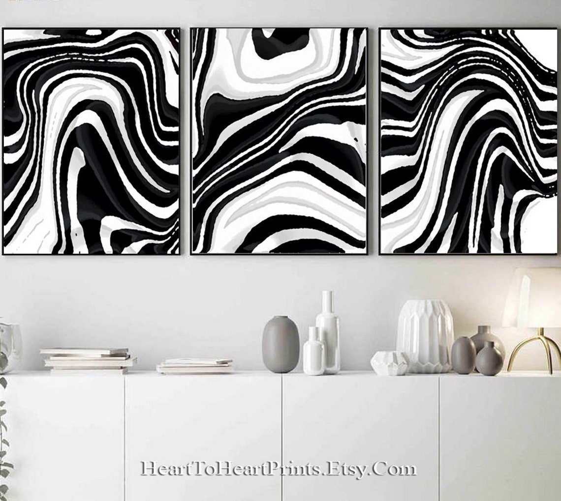 Line Drawing Wall Art Set of 3 Prints Line Printable Art | Etsy