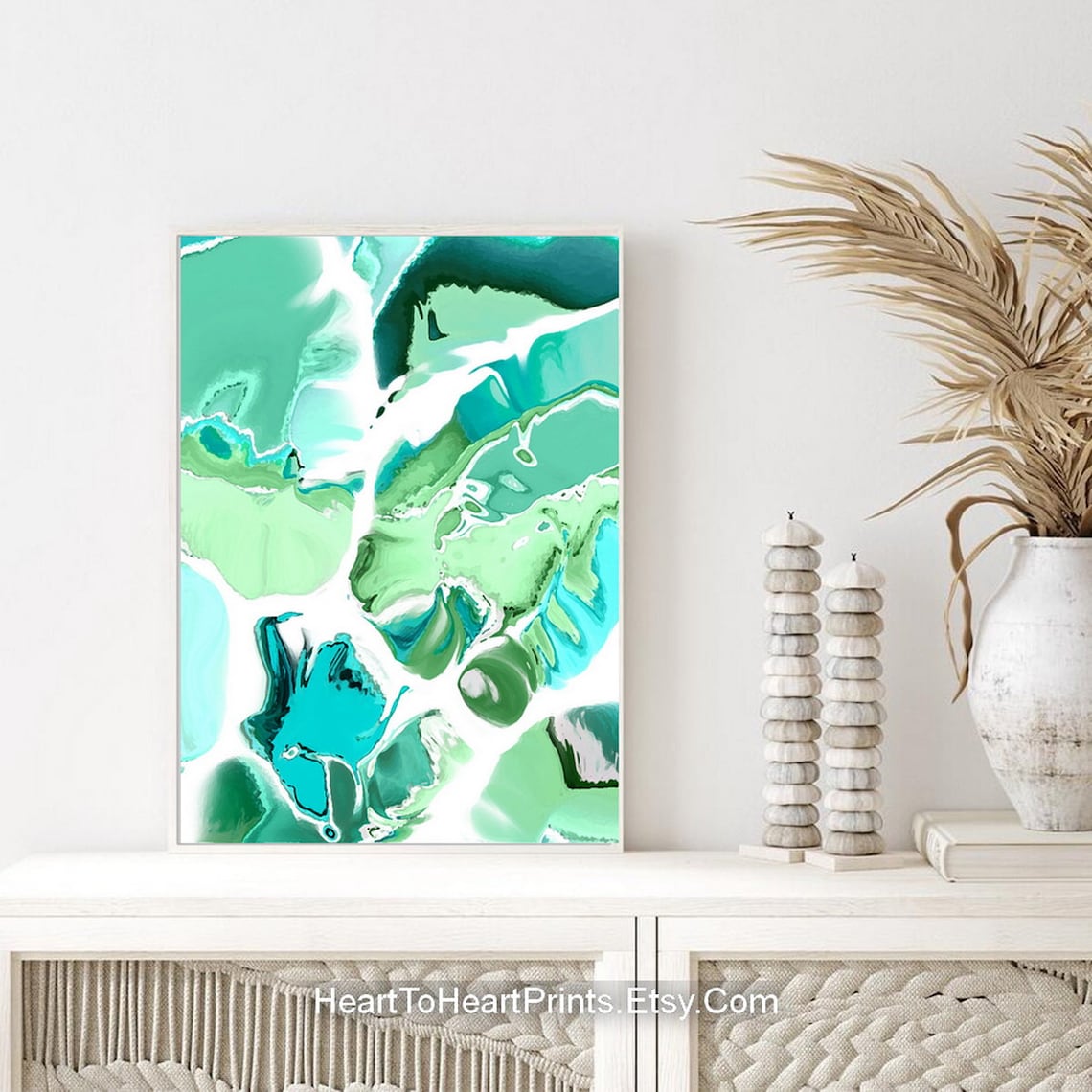 Large Green Abstract Painting Emerald Modern Wall Art Abstract Etsy