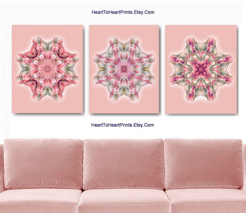 Coral Wall Art Blush Abstract Wall Art Coral Art Prints Peach Taupe Mandala Art Modern Home Decor Set Of 3 Rustic Bedroom Living Room Decor