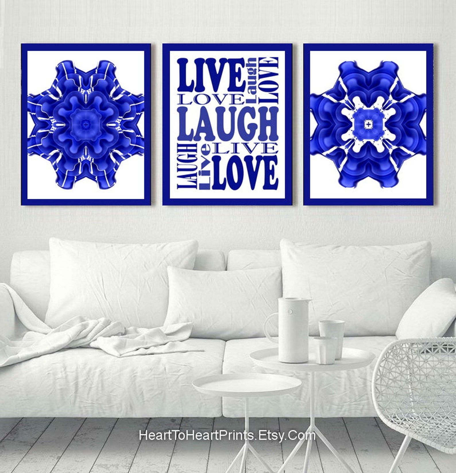 Blue Kitchen Wall Art Set of 12 PRINTABLE Royal Blue Dining Etsy