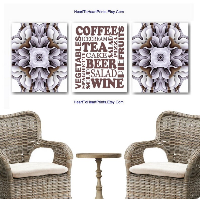 Rustic Kitchen Wall Art Set of 3 Art Prints Farmhouse Kitchen Etsy