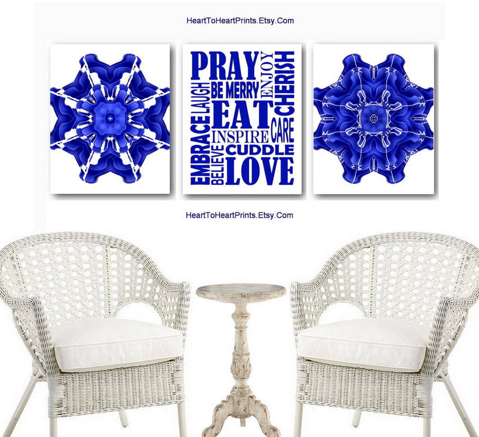 Blue Kitchen Wall Art Set of 12 PRINTABLE Royal Blue Dining Etsy