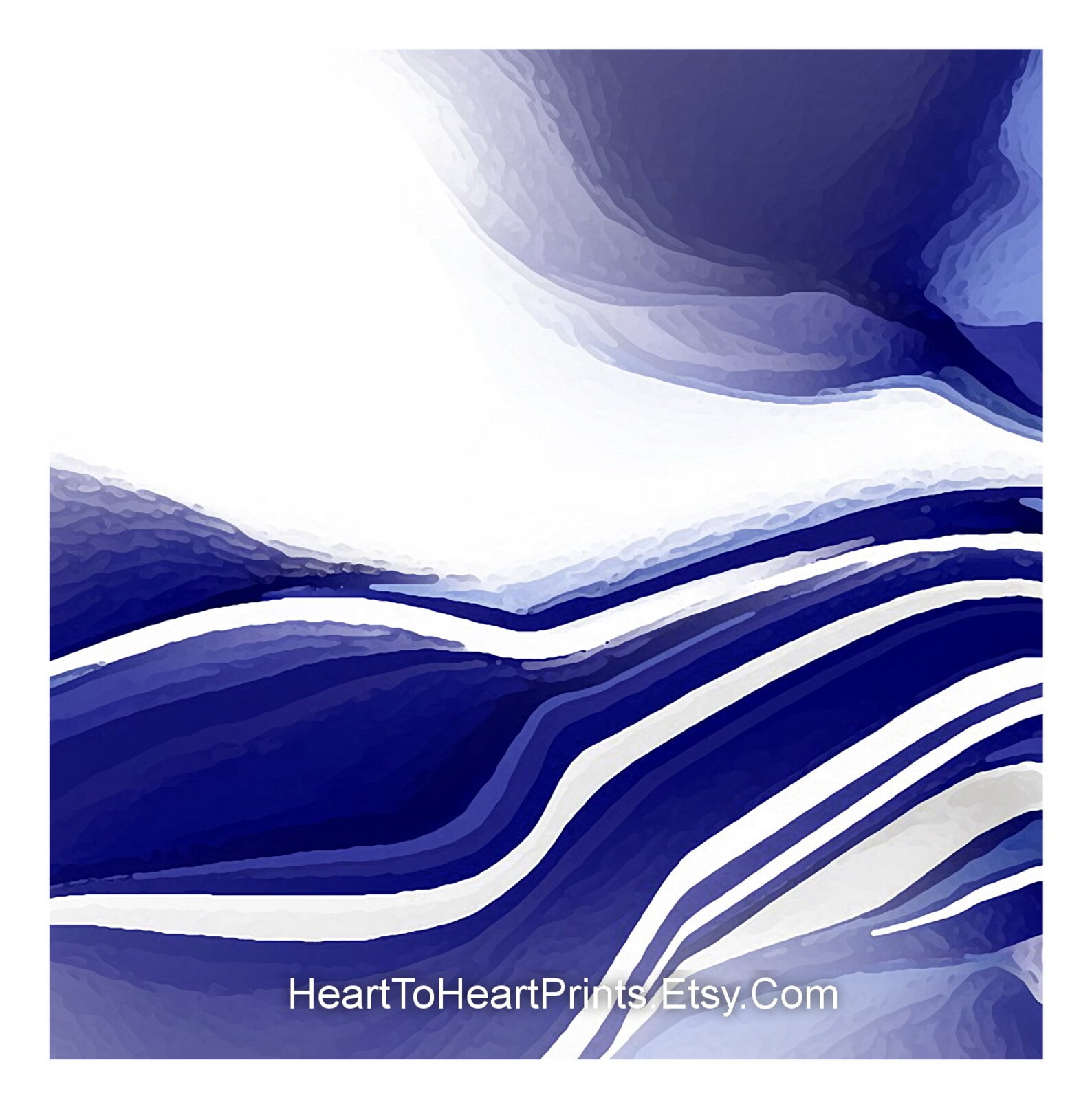 Navy Blue Abstract Set of 3 PRINTABLE Wall Art Blue Abstract Etsy