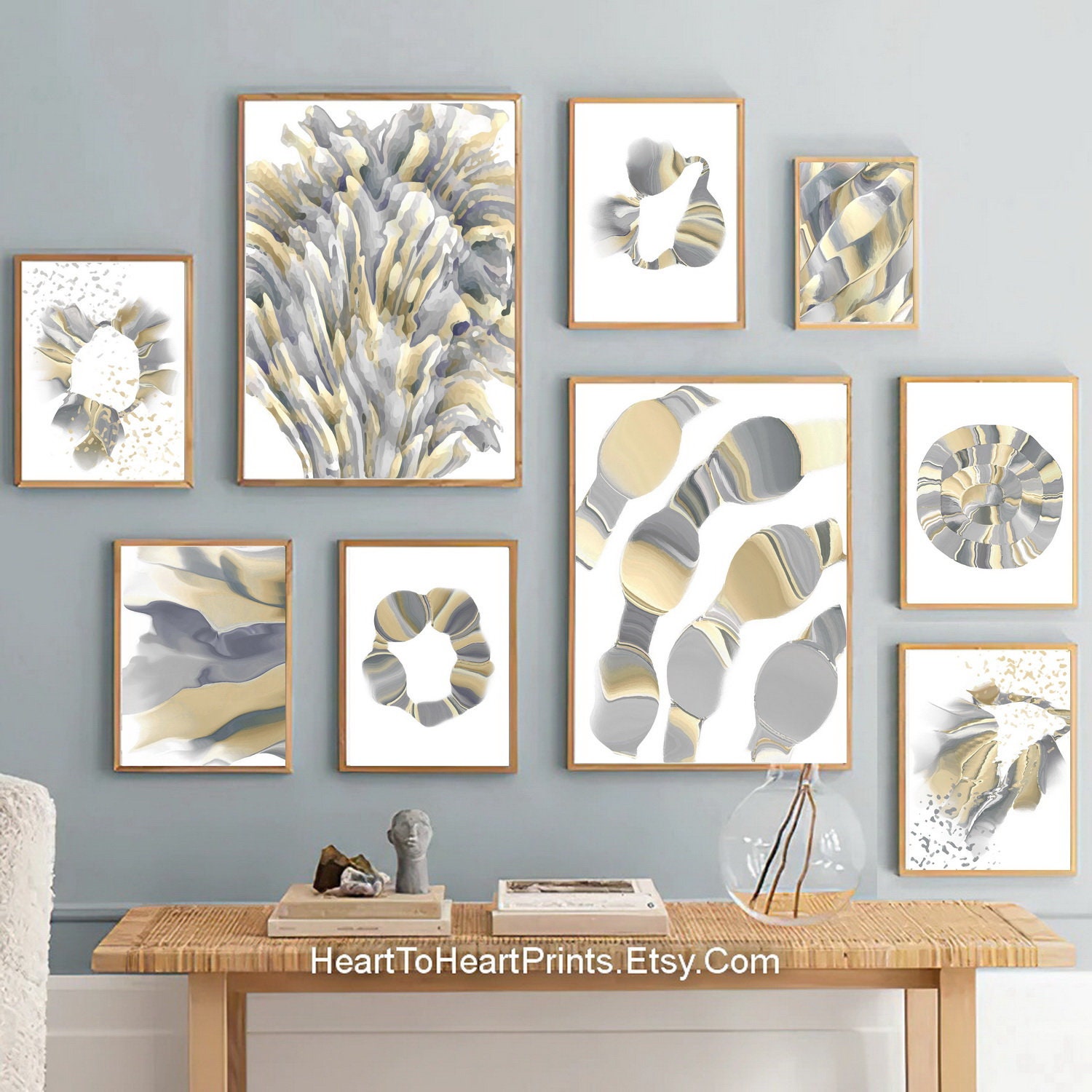 Beige Gray Abstract Set of 12 Posters Minimalist Artwork - Etsy