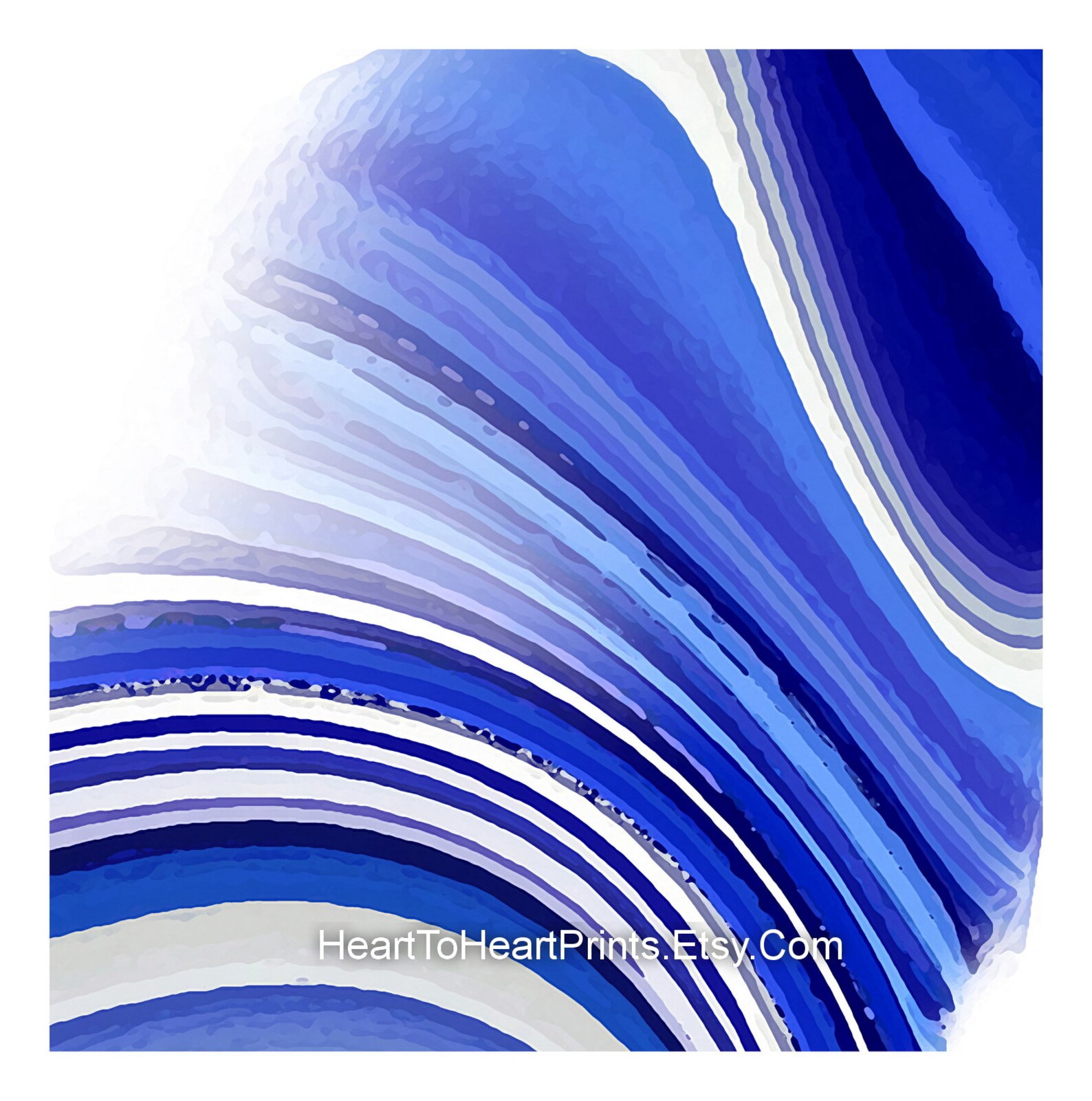 Blue Abstract Painting PRINTABLE Wall Art Set of 3 Royal Blue Etsy