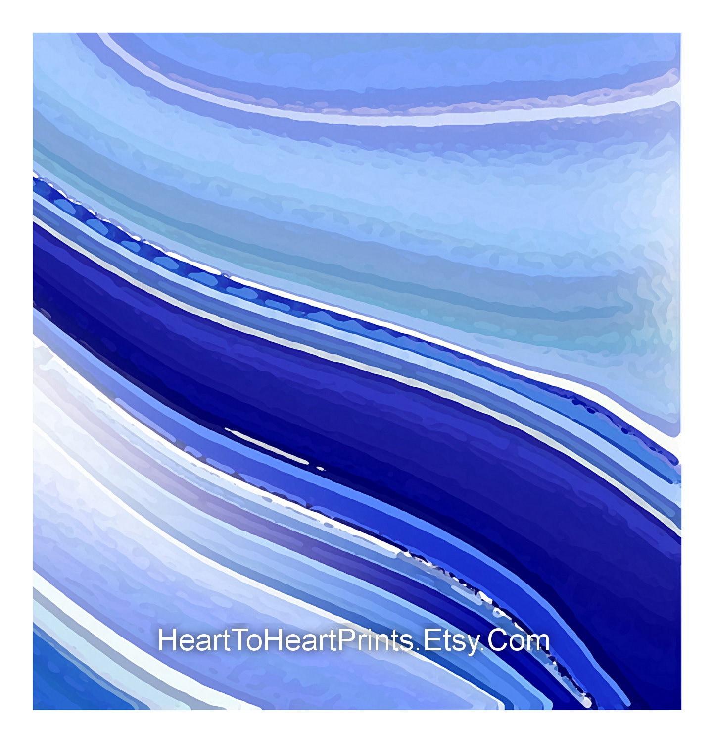 Blue Abstract Painting PRINTABLE Wall Art Set of 3 Royal Blue Abstract ...