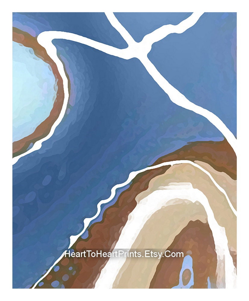 Blue Brown Abstract Art Set of 3 Posters PRINTABLE Wall Art Etsy