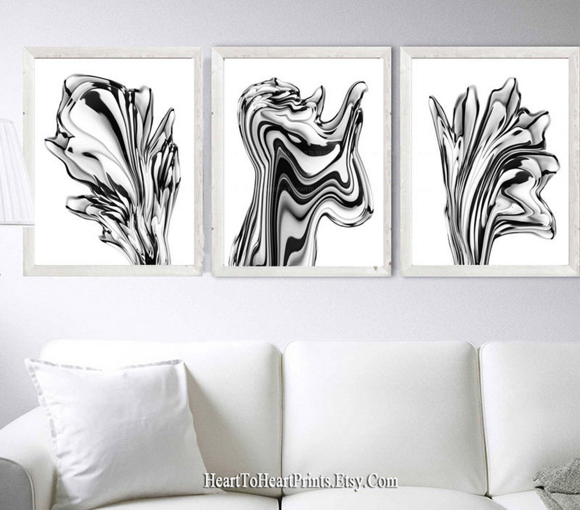 Line Drawing Wall Art Set of 3 Prints Line Printable Art | Etsy