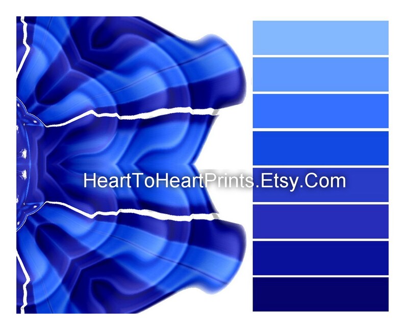 Blue Bathroom Wall Art Set of 3 Prints Royal Blue Bathroom Etsy