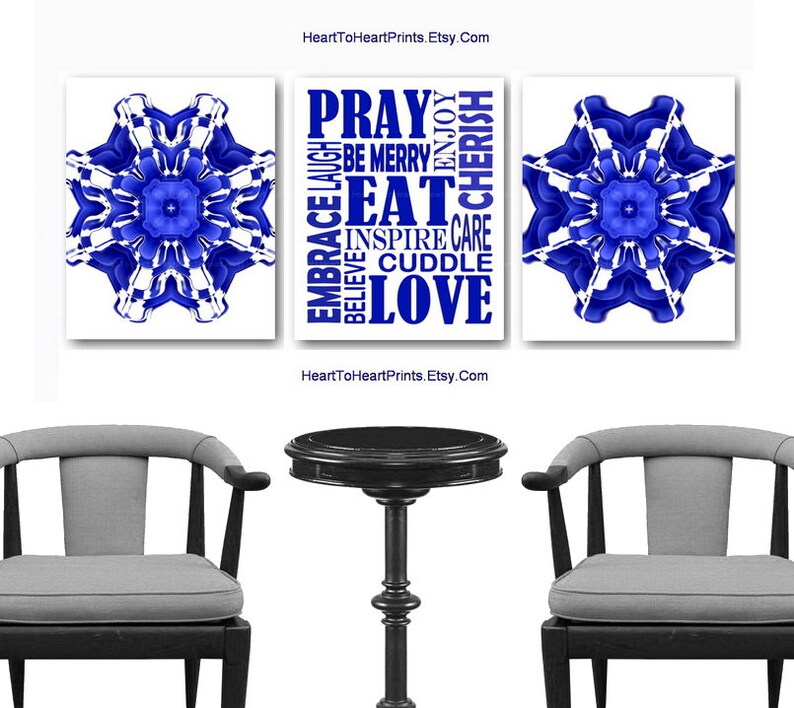 Blue Kitchen Wall Art Kitchen Downloadable Prints Cobalt Blue Etsy