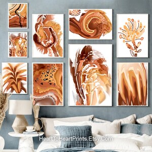 Burnt Orange Gallery Wall Art Set of 9 PRINTABLE Terracotta Abstract