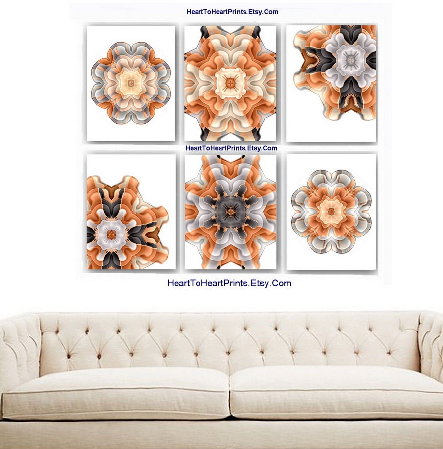 Terracotta Wall Art Boho Wall Decor Set of 3 Prints Orange Etsy