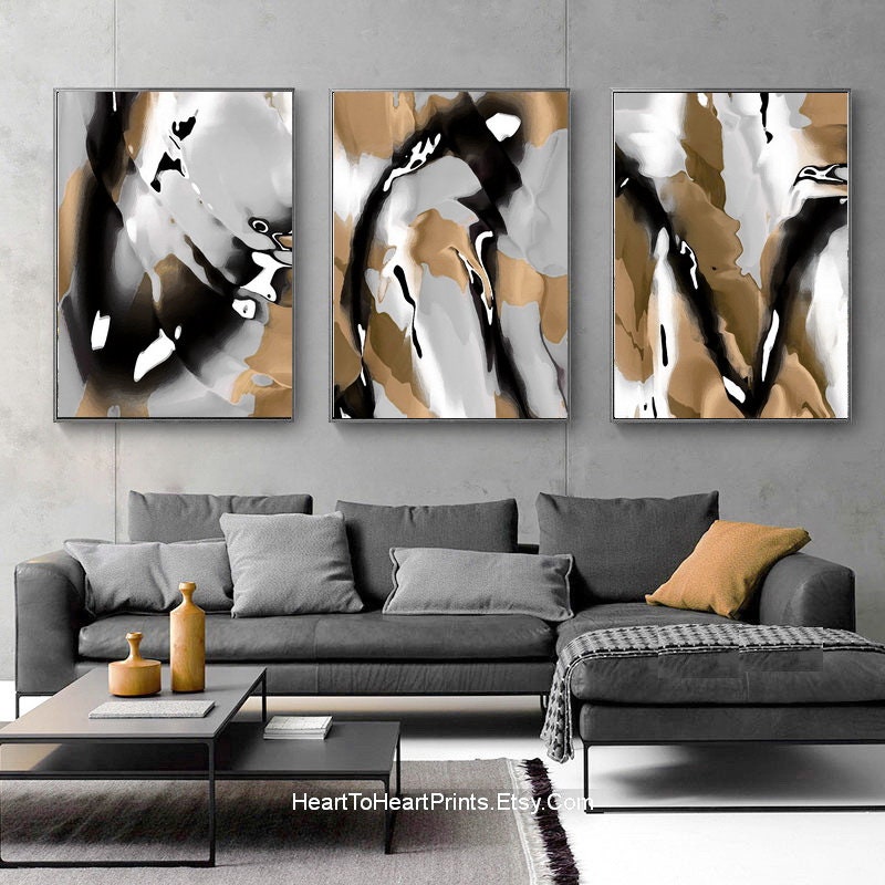 Earth Tone Abstract Painting Large 24x36 Wall Art Brown Beige Etsy
