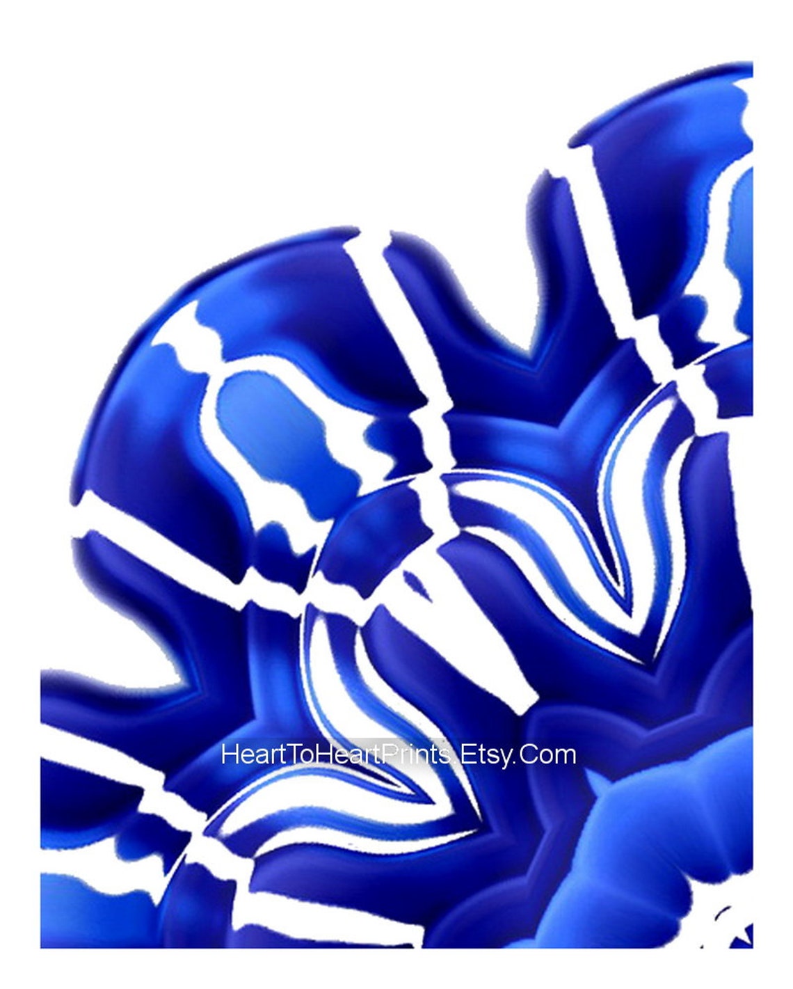 Royal Blue Wall Art Set of 3 Prints Blue Living Room Decor Etsy