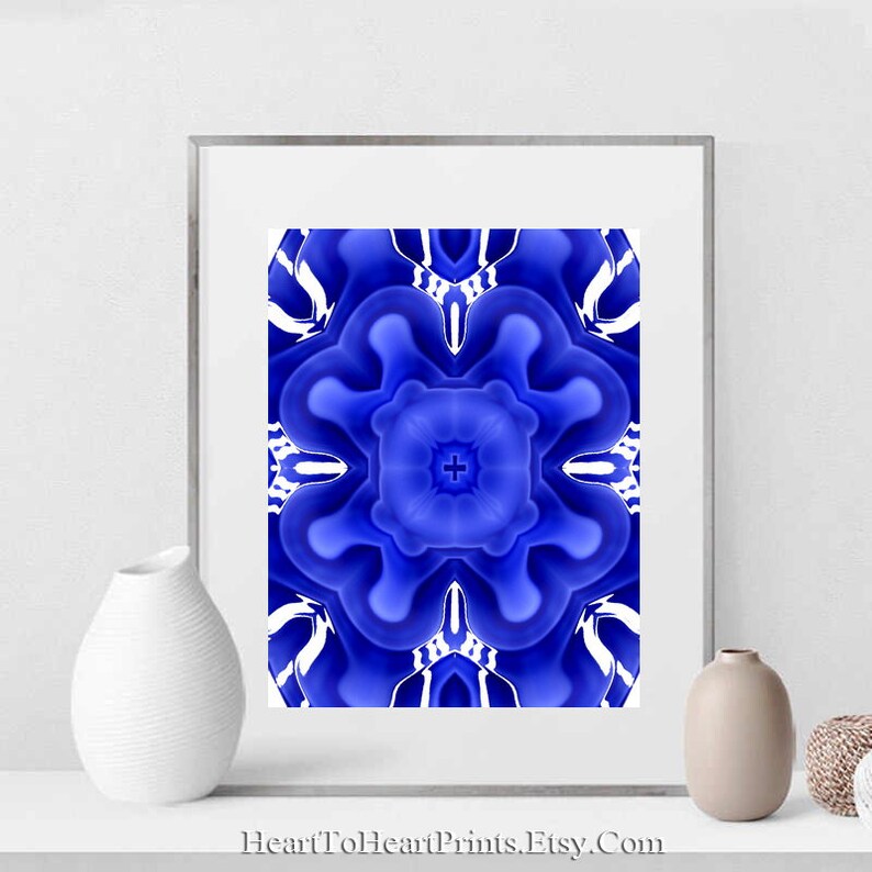 Cobalt Blue Wall Art Set of 6 Prints Cobalt Blue Decor Blue Etsy