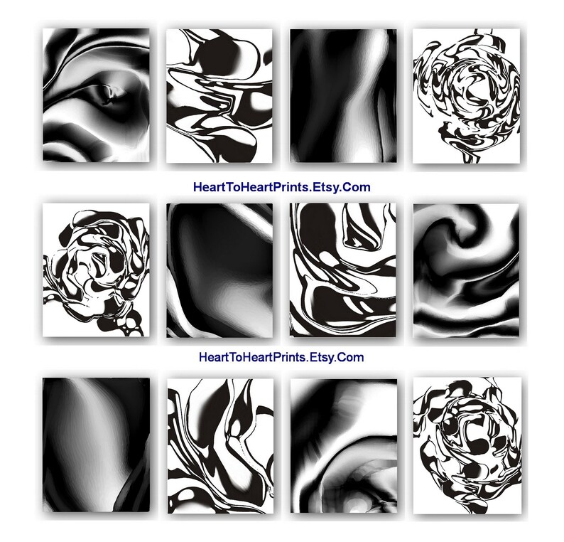 Black and White Minimalist Abstract PRINTABLE Wall Art Set of - Etsy