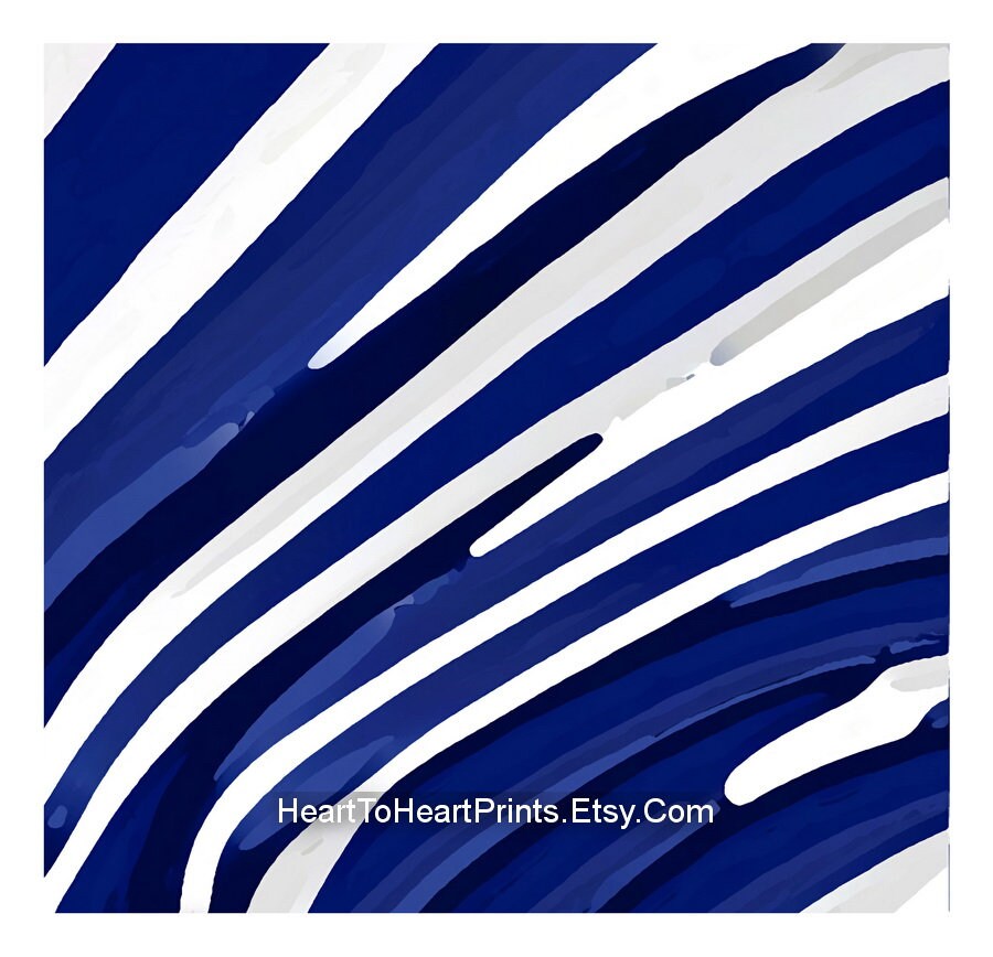 Navy Abstract Painting Set of 3 Prints Minimalist Wall Art Abstract