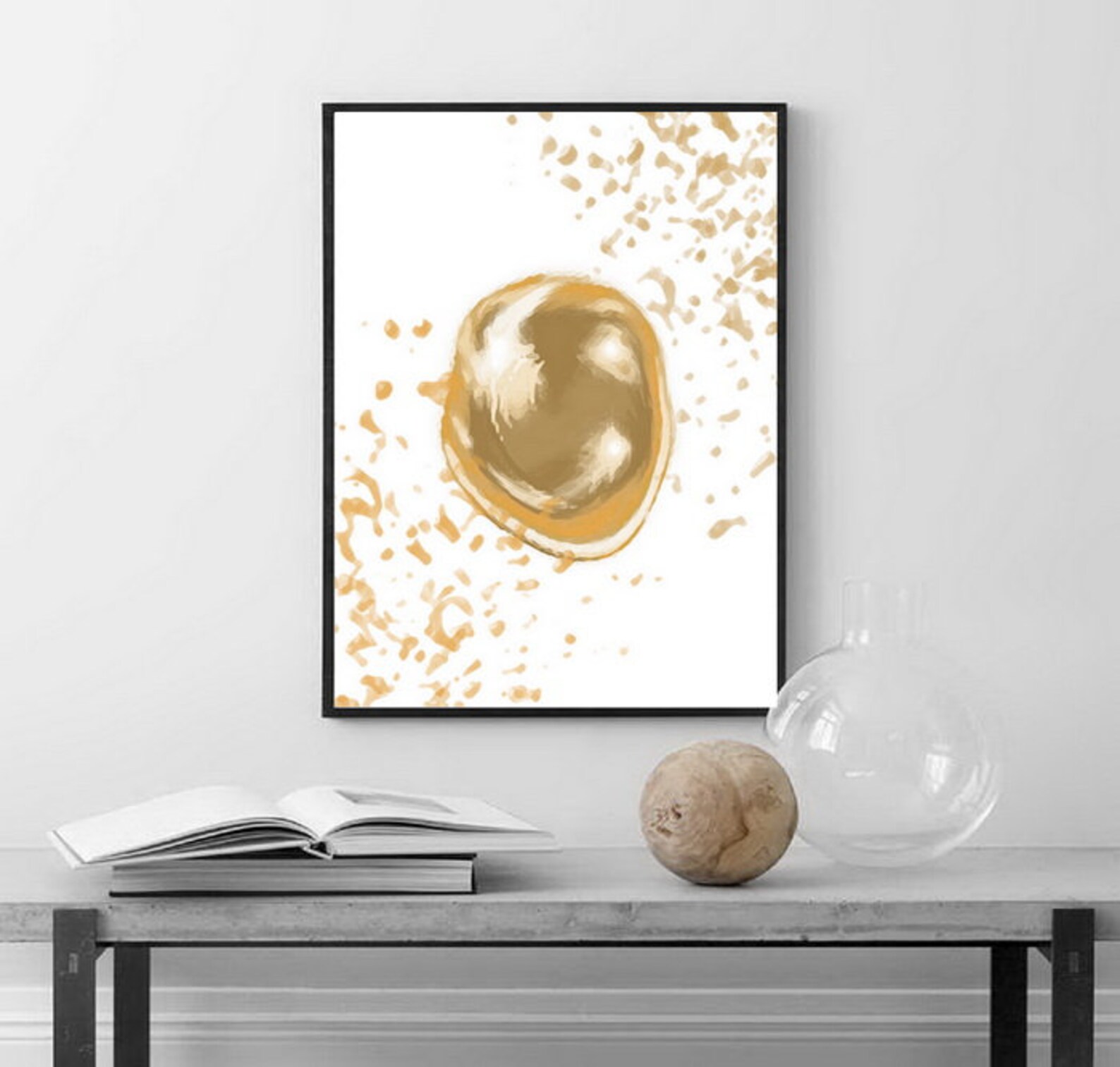 Abstract DOWNLOADABLE Prints Set of 2 Abstract Wall Art Mustard Yellow ...