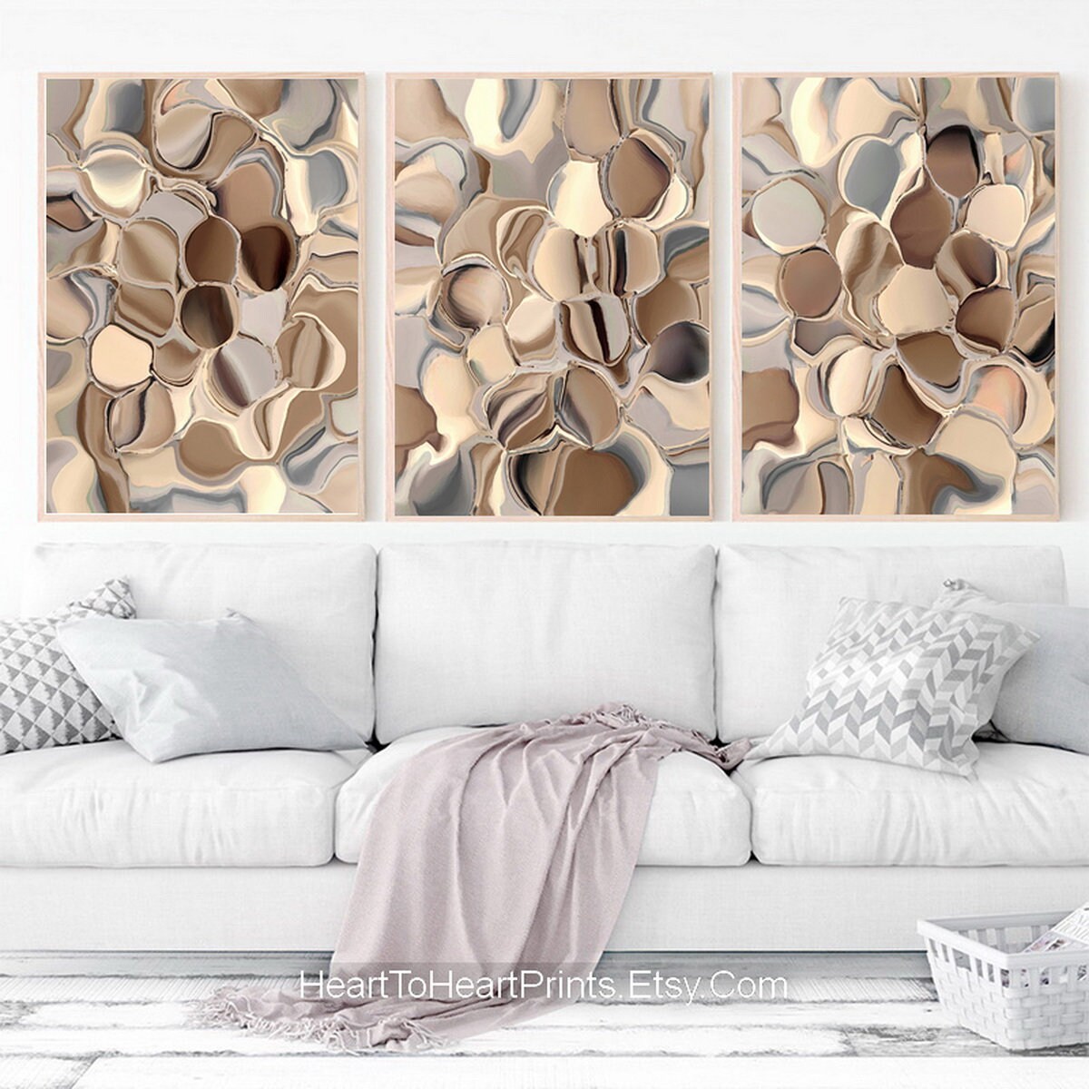 Earth Tone Abstract Painting PRINTABLE Wall Art Set of 3 Etsy