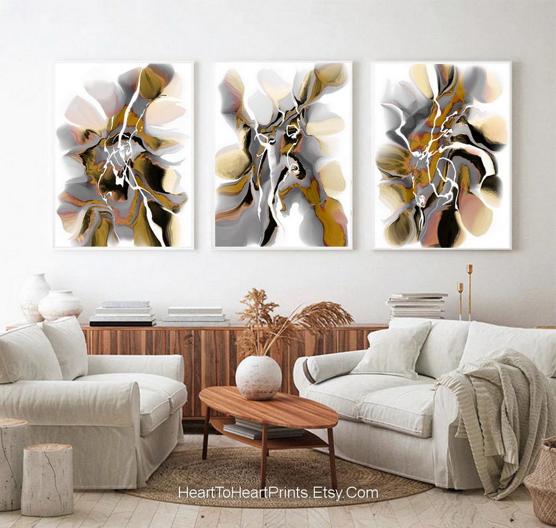 Earth Tone Abstract Painting PRINTABLE Wall Art 24x36 Neutral Etsy