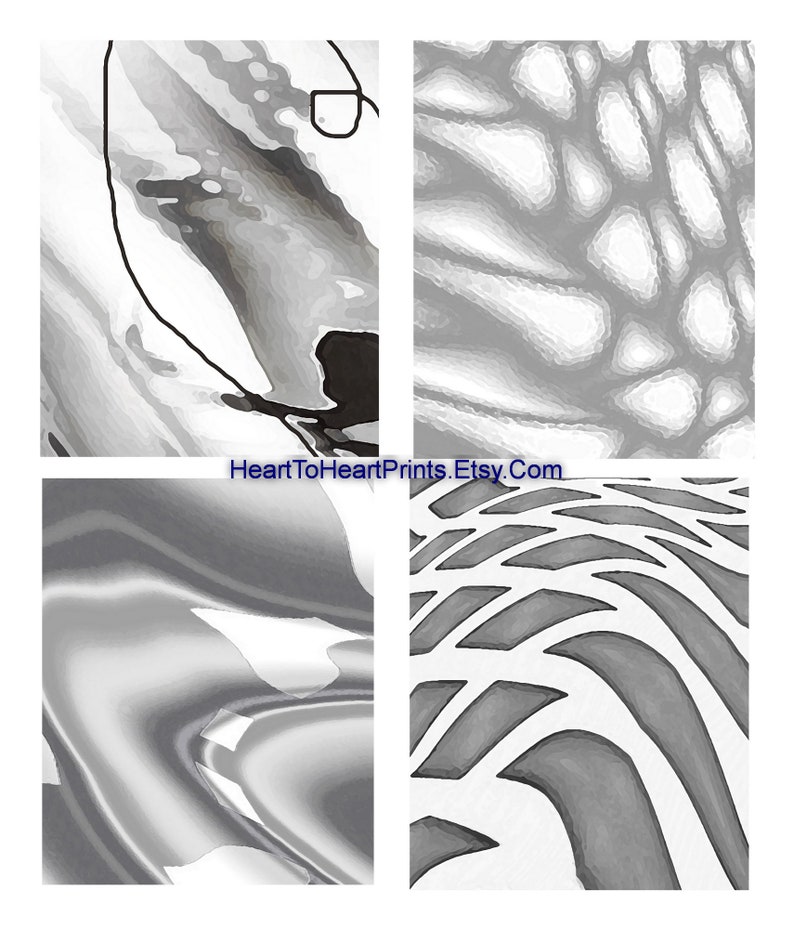Silver Gray Abstract Gallery Wall Art Set of 12 Print Geometric Gray PRINTABLE Artwork Abstract